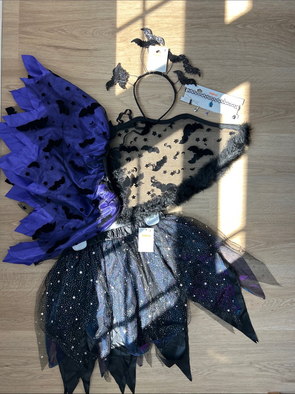 🎃 Fairy Bat Kids Halloween Costume with Sparkle Skirt + Accessories 🎃🧚‍♀️